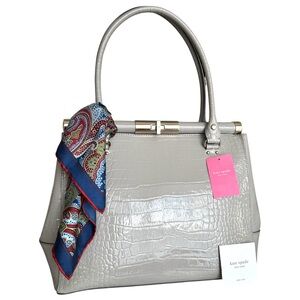 🆕 Kate Spade Patent Constance Shoulder Bag Grey Large